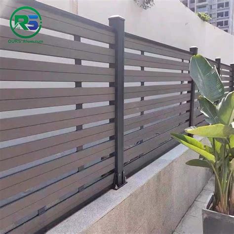 Aspen Slatted Premium Composite Aluminum Fence Panels Horizontal Slats