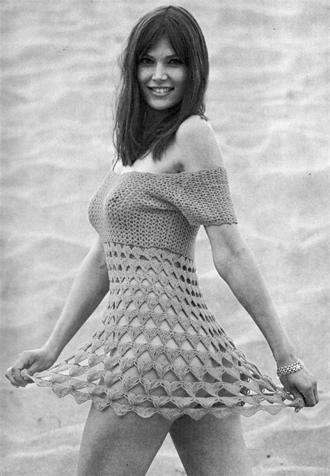 Swedish Model And Actress Barbara Klingered Wearing A Knitted Dress During A Photoshoot