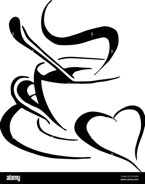 Hand Drawn Vector Illustration I Love Coffee Doodle Art With