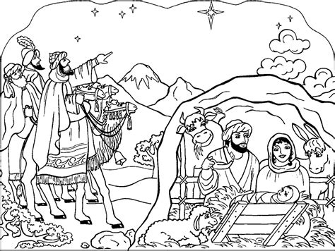 Free Printable Christmas Nativity Colouring Pages Printable Templates