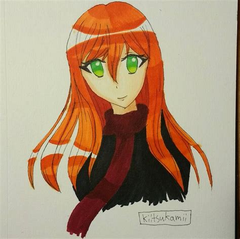 Anime Girl With Scarf By Kiitsukamii On Deviantart