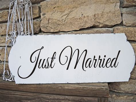 Just Married Wedding Sign Stencil 5 Sizes Available Create Etsy