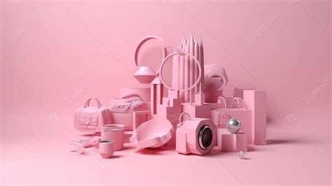 A Pink Image Showing Some Different Sized Items On Pink Powerpoint Background For Free Download