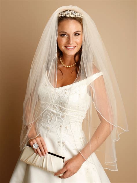 Wholesale 2-Layer Rhinestone Edge Wedding Veil - Mariell Bridal Jewelry & Wedding Accessories