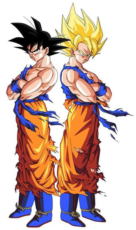 Goku Normal Y Goku Ssj By Vaer2000 On Deviantart