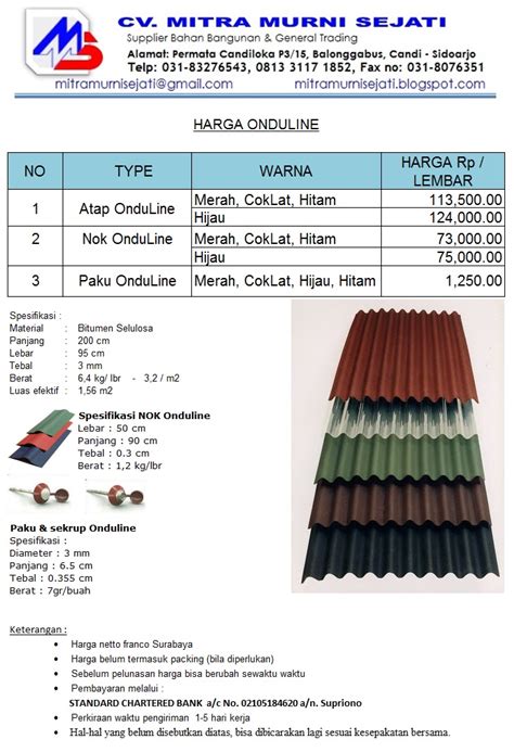 Harga atap alderon single wall dan twinwall 2021. ONDULINE ATAP GELOMBANG BEBAS ASBES