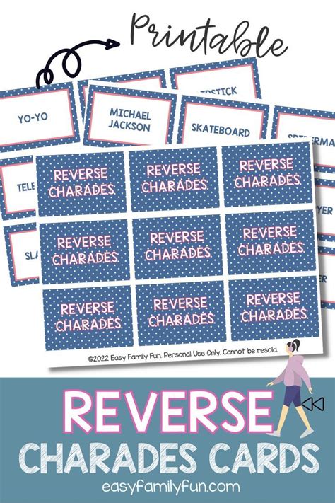 Printable Reward Cards With The Words Reverse Charadess And An Image Of