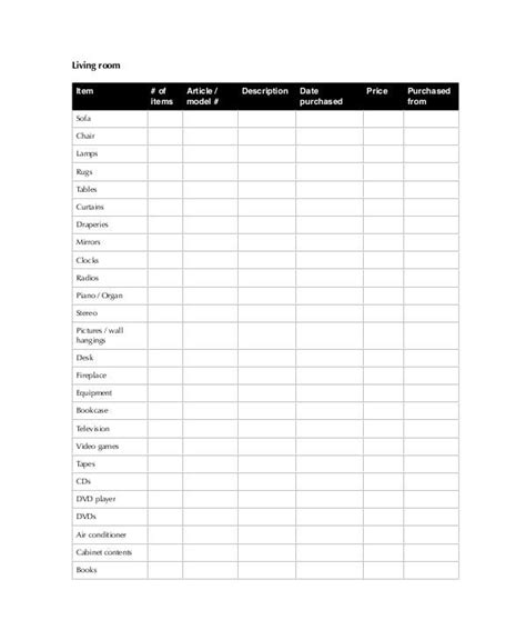 Find out information on homeowners insurance coverage. 6+ Home Inventory Worksheet Templates - PDF | Free & Premium Templates