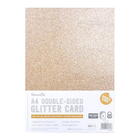 Buy Dovecraft A4 Double Sided Glitter Card 350gsm Non Shed And Lignin
