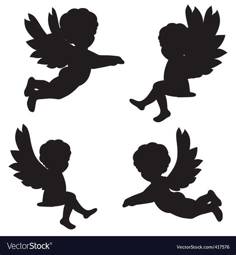 Silhouettes Angels Royalty Free Vector Image Vectorstock