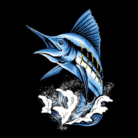 Premium Vector Marlin Fish Illustration