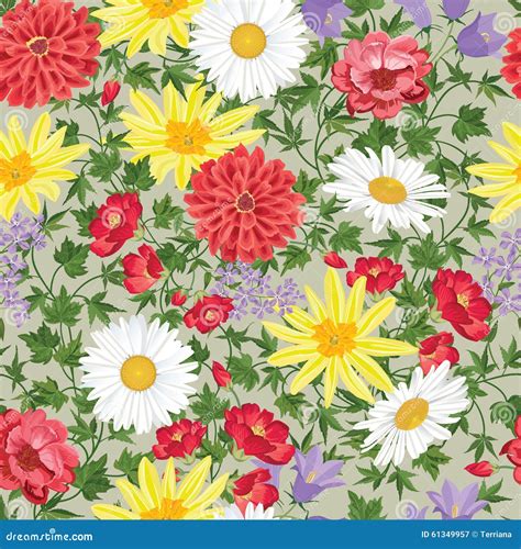 Floral Seamless Pattern Flower Background Flourish Background Stock
