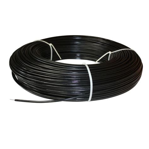 Galvanized steel and aluminum wire when installing fence wire, pull wire taut to maintain the same height and spacing between the posts. White Lightning 1320 ft. 12.5-Gauge Black Safety Coated High Tensile Electric Fence Wire-380008 ...
