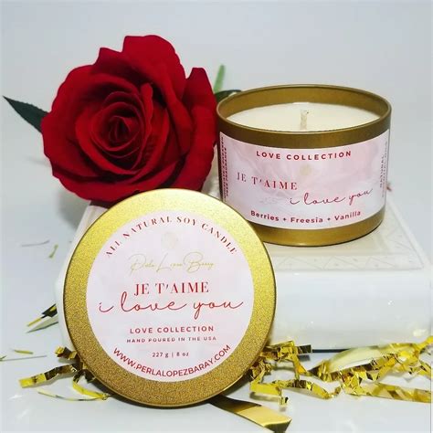 Je Taime Hand Poured All Natural Soy Candle Love Collection