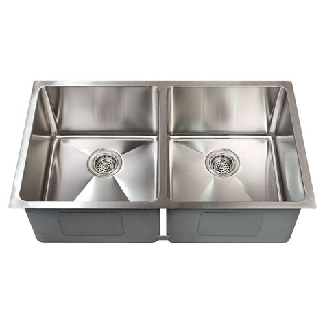 The amazon customer rating information is current. 33" Optimum Double-Bowl Stainless Steel Undermount Sink ...