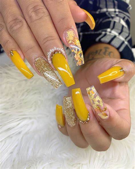 Nail Art On Instagram “honey Mustard” Yellow Nails Design Yellow