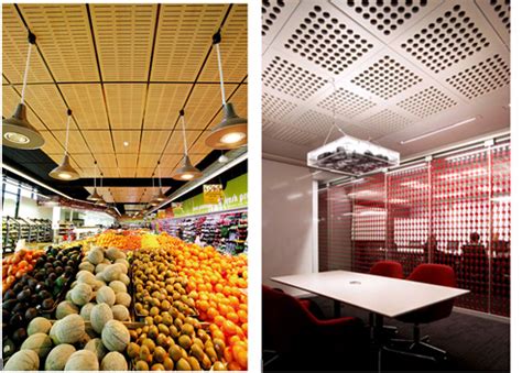 Timber is a naturally acoustic material and a timber ceiling system can be instrumental in helping you to craft the space you desire. Perforated Timber Ceiling Tile System, Atkar Hallam VIC 3803