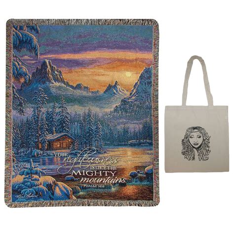 Evening On Mountain Lake 50" x 60" Inspirational Tapestry Throw Blanket