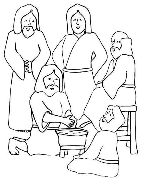 Kindness Christmas Kindness Washing Jesus Feet Coloring Pages