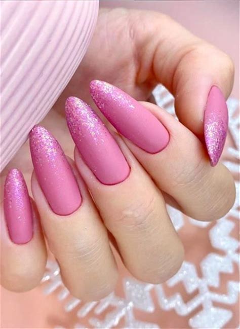 60 Classy Pink Nails With Glitter Accent And Rhinestones Dusty Pink