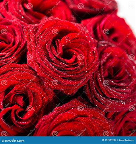Beautiful Bouquet Of Red Roses Love And Romance Concept Stock Photo
