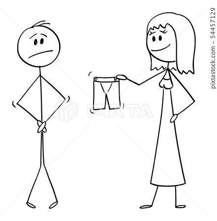 Vector Cartoon of Naked Man and Woman Giving 스톡일러스트 54457129 PIXTA