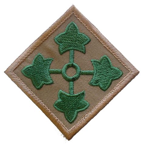 United States Army 4th Infantry Division 3 Embroidered Iron On Patch