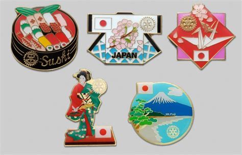 Japanese Pins 5 Pieces Rotary Merchandise Store Of Octon Inc