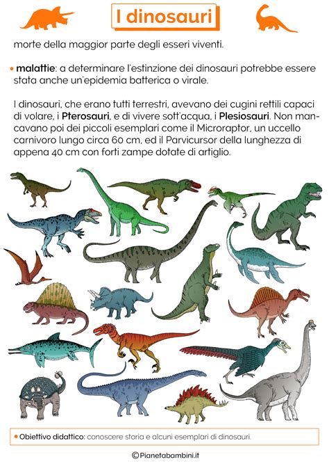 i dinosauri schede didattiche per la scuola primaria pianetabambini it
