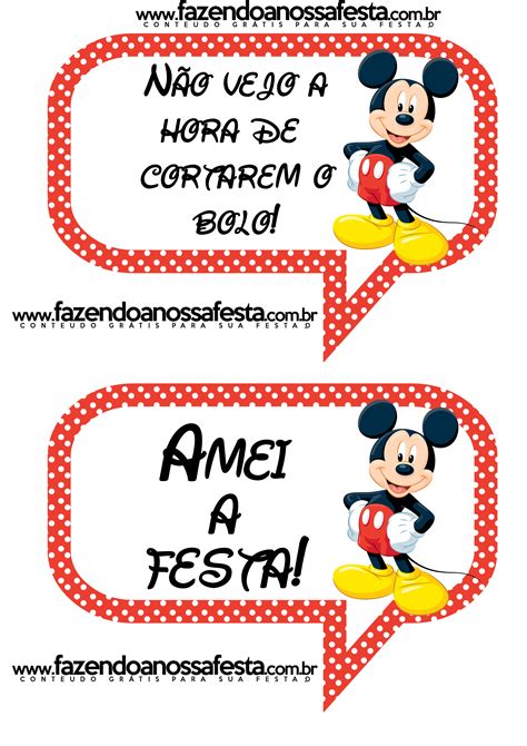 Plaquinhas Divertidas para Fotos do Mickey Mouse! | Mickey, Festa infantil mickey, Festa mickey