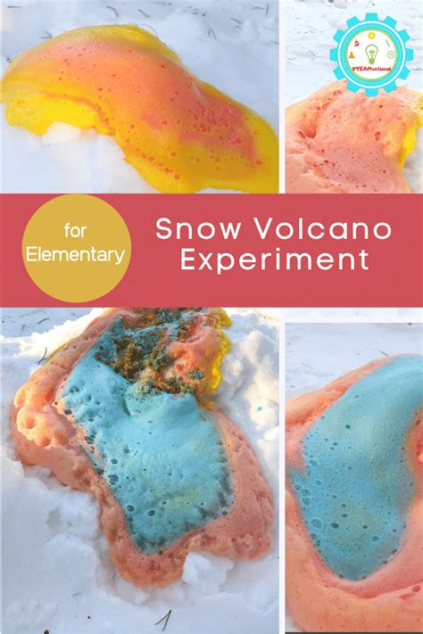Colorful Snow Volcano Experiment Using Real Snow