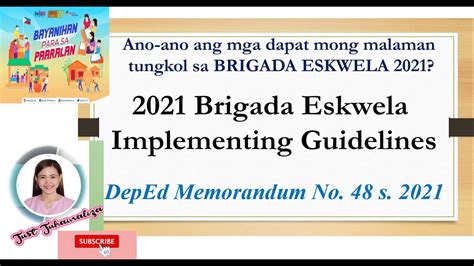 Brigada Eskwela Implementing Guidelines Deped Memorandum S Sexiz Pix