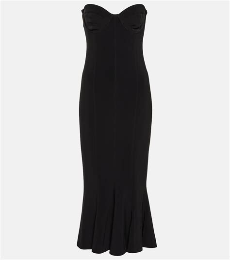 Strapless Midi Dress In Black Norma Kamali Mytheresa