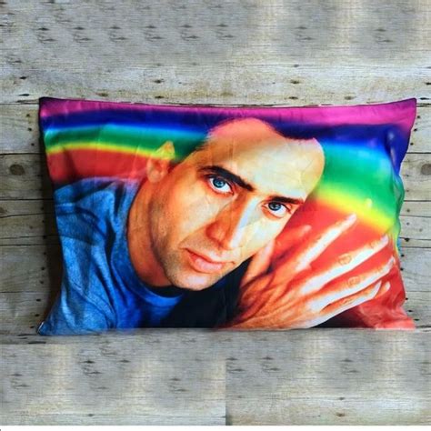 Nicolas Cage Rainbow Pillow Case Zip Close Sham Rainbow Pillow