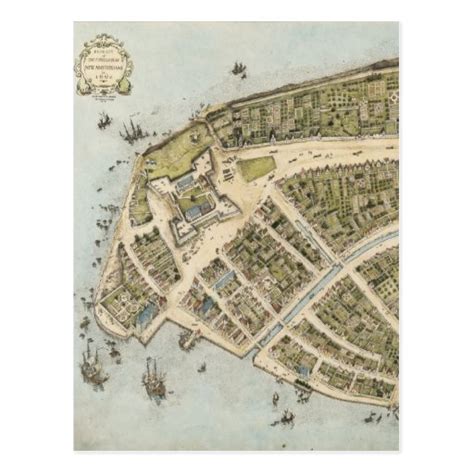 Vintage Map Of New Amsterdam 1660 Postcard Zazzle