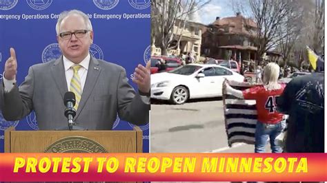 Protest Outside Mn Gov Walz Home To Reopen The State As He Explains
