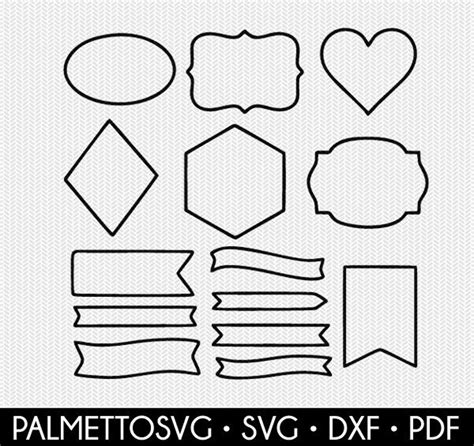 Shapes Outline Svg Dxf Cut File Instant Download Stencil Etsy