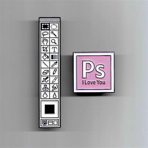 Photoshop Pins Adobe Ps Pins One Set Etsy