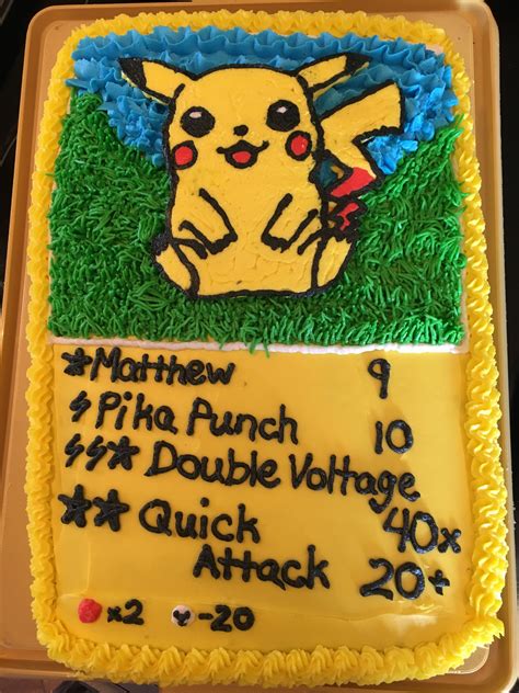 Pokémon Card Pikachu Birthday Cake Pokemon Birthday Party Pokemon