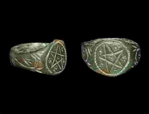 Medieval Bronze Ring With Pentagram