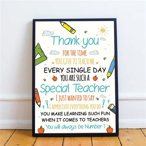 Special Teacher Thank You Poems For Teachers