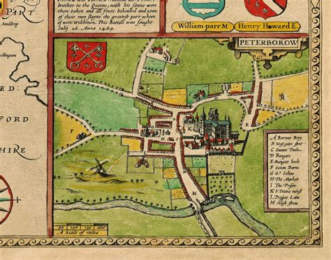 Old Map Of Northamptonshire 1611 By Speed Northampton Etsy