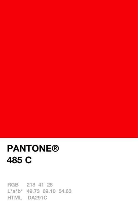 Pantones Color Code 465 C Is Shown In Red White And Black