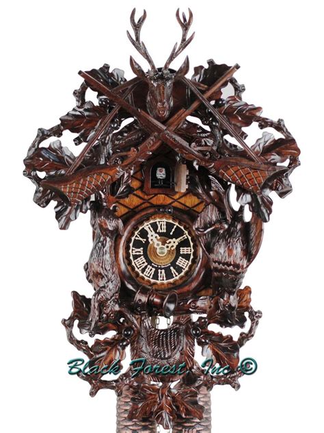8667 8tbu Hones Large 8 Day Painted Hunters Cuckoo Clock
