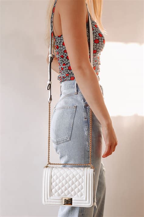 White Bag Crossbody Bag Quilted Bag Faux Leather Bag Lulus