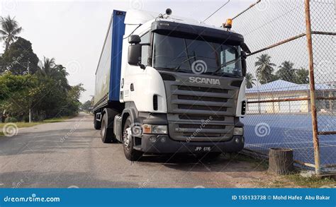 Heavy Truck Parking At The Side Of Road Editorial Stock Photo Image