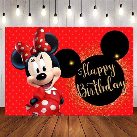 Red Minnie Mouse Party Theme Photo Background Girl Birthday Backdrops