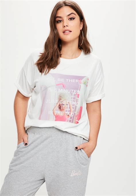 missguided-t-shirt-blanc-imprimé-be-there-in-5-min-grande-taille