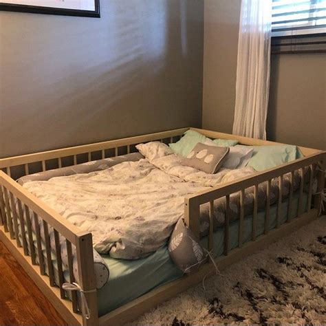 If you are able to seecure the rails so that you can also fasten the front thank you for these great plans! Montessori Floor Bed With Rails & slats Twin Size | Etsy ...