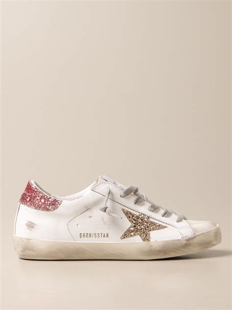 Golden Goose Superstar Classic Sneakers In Leather White Golden